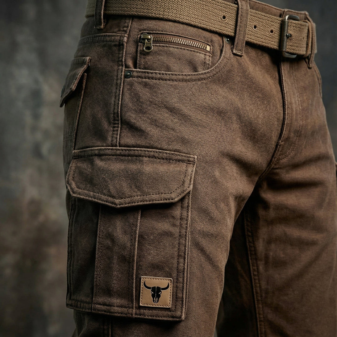 Practical men's insulated utility trousers, durable for work or casual wear. Everyday fashion, built to last.