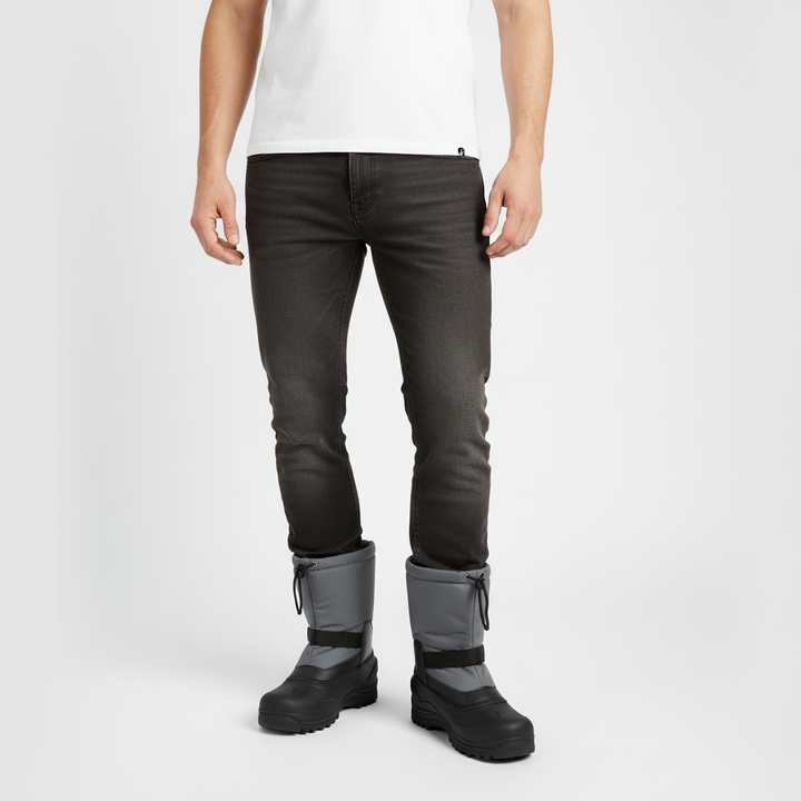 Black waterproof men's winter boots, Nico, providing warmth and protection in cold weather