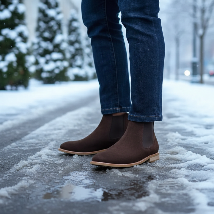 Men's insulated winter boots, Connor, black, water-resistant, durable for cold weather