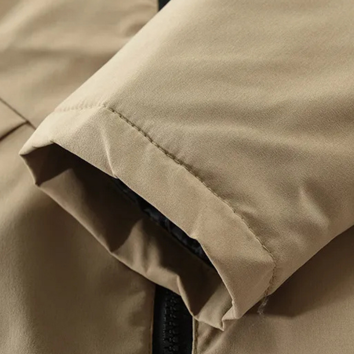 Durable men's insulated outerwear, perfect for harsh winter conditions.