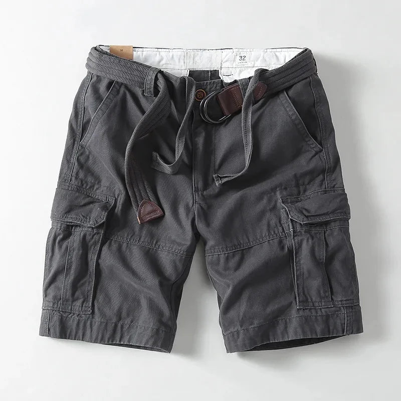 Men's Jackson cargo shorts with built-in belt & multiple utility pockets. Perfect for casual summer wear & everyday adventures.