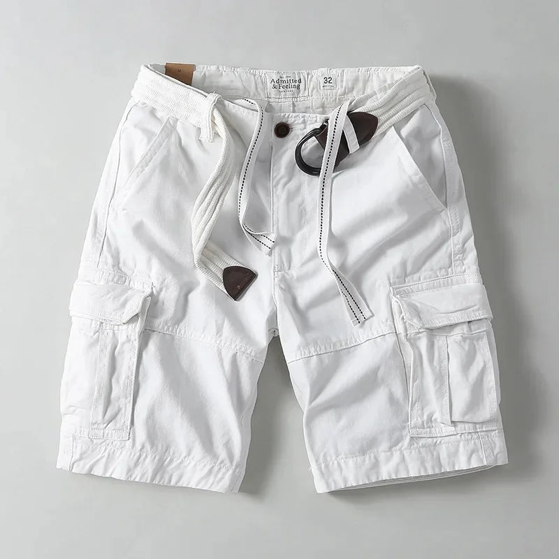 Men's Jackson utility cargo shorts with a built-in belt & secure pockets. Designed for outdoor adventure & durable everyday wear.