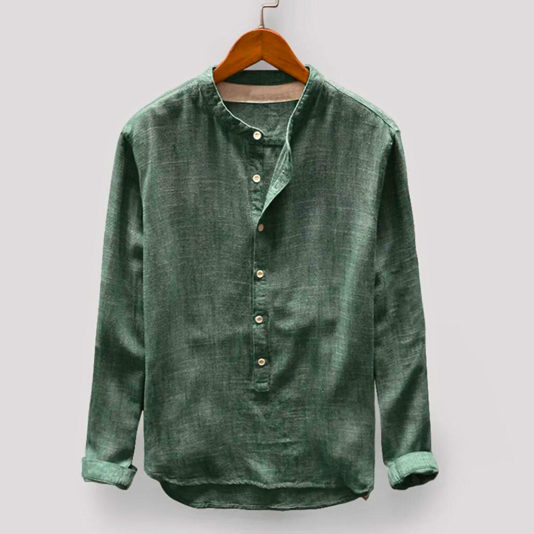 Elegant men's Japanese style pullover. Comfortable long-sleeve, perfect for effortless, fashionable casual wear.