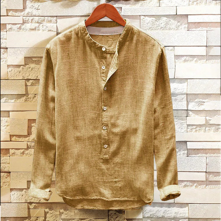 Versatile men's Japanese style pullover. A fashionable, comfortable long-sleeve top for modern casualwear.