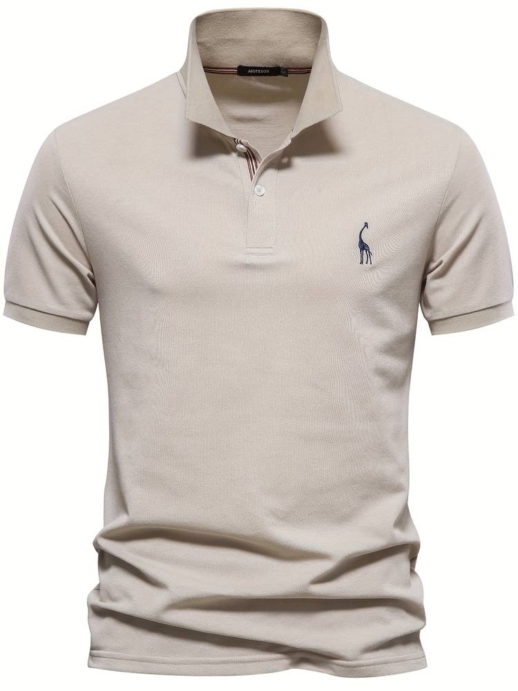 Refined men's Jasper polo shirt offers everyday comfort and modern style. Perfect short sleeve casual wear.