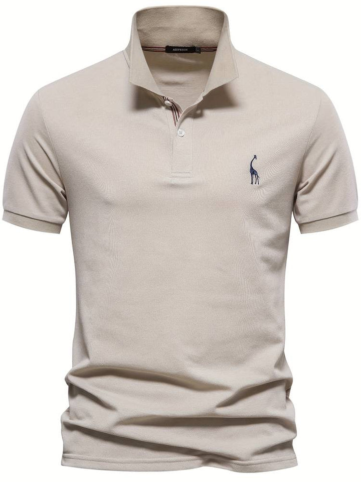 Refined men's Jasper polo shirt offers everyday comfort and modern style. Perfect short sleeve casual wear.