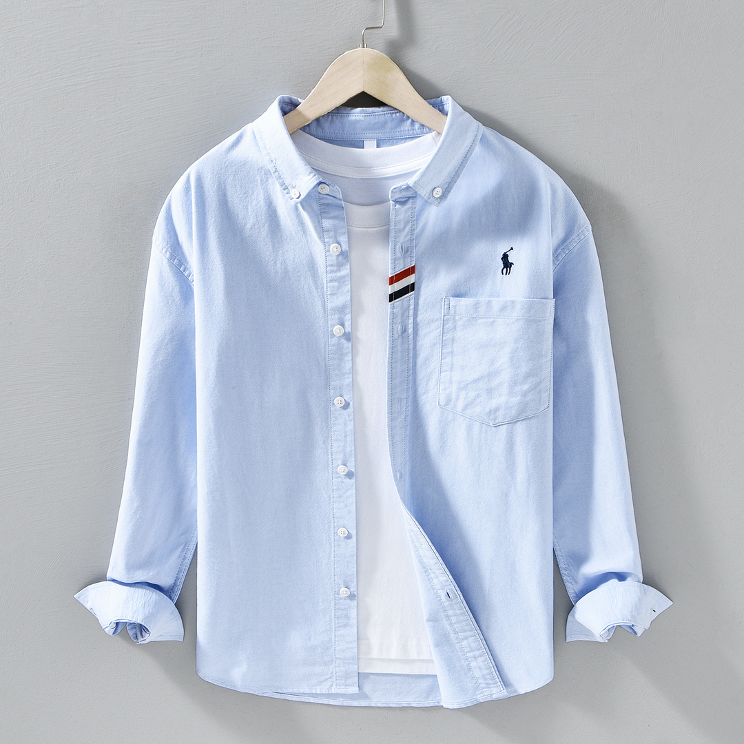 Men's Julian Classic Button-Front Shirt, long sleeve, tailored fit, perfect for smart casual everyday wear.