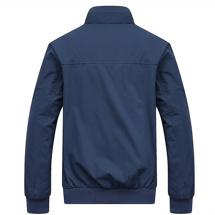 Stylish black Kensington bomber jacket for men, a timeless and versatile piece of casual outerwear for daily wear.