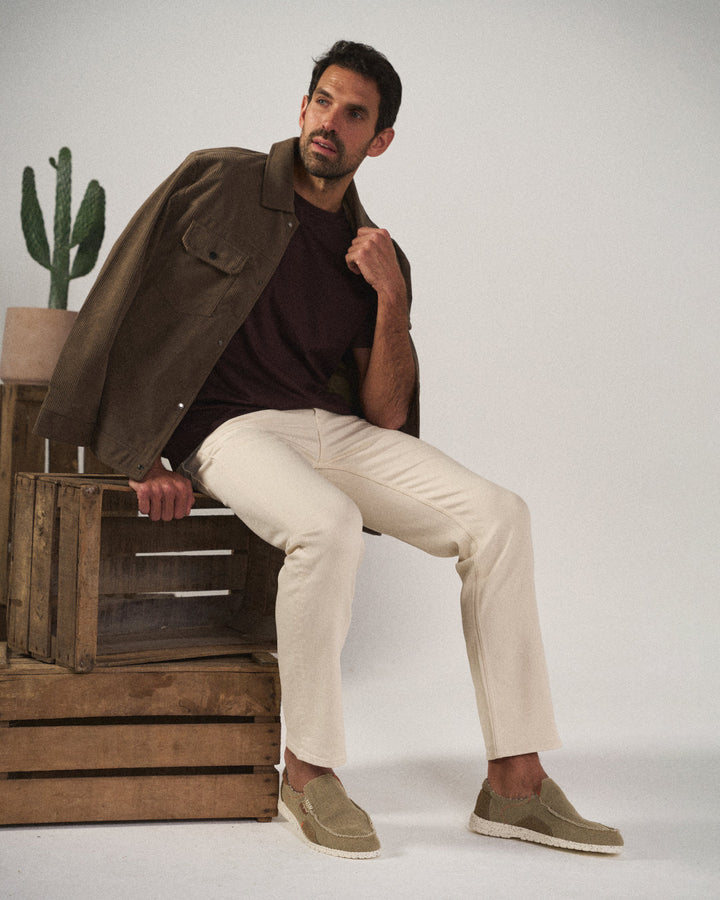 Gray Dockstone Comfort men's canvas slip-on shoes. Versatile & casual for everyday style.