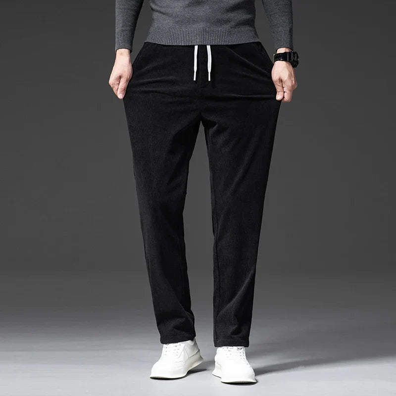 Royal blue men's drawstring pants, relaxed fit for everyday comfort and casual wear.