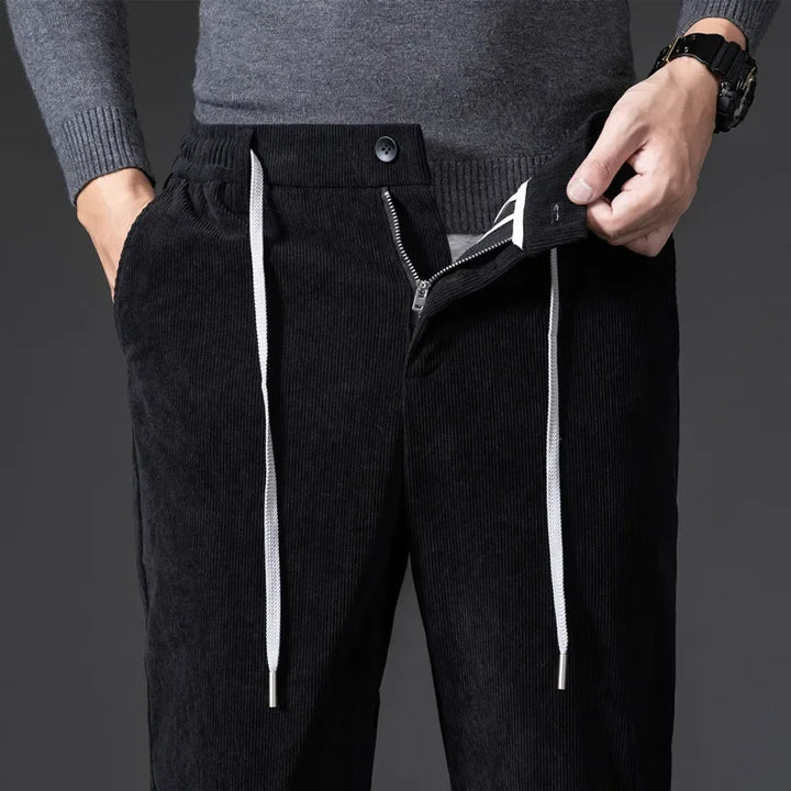 Royal blue men's comfort pants, relaxed fit with elastic waist for easy everyday wear.