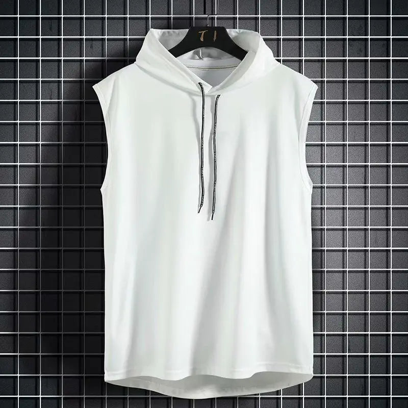Versatile men's Kinetic sleeveless hoodie for gym or casual outings. Comfortable, moisture-wicking athletic top.