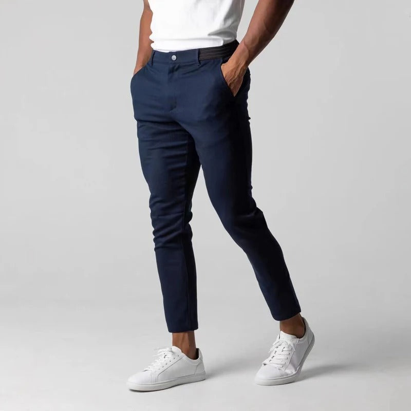 Comfortable men's stretch chinos, Kingston tailored fit pants for all-day wear.