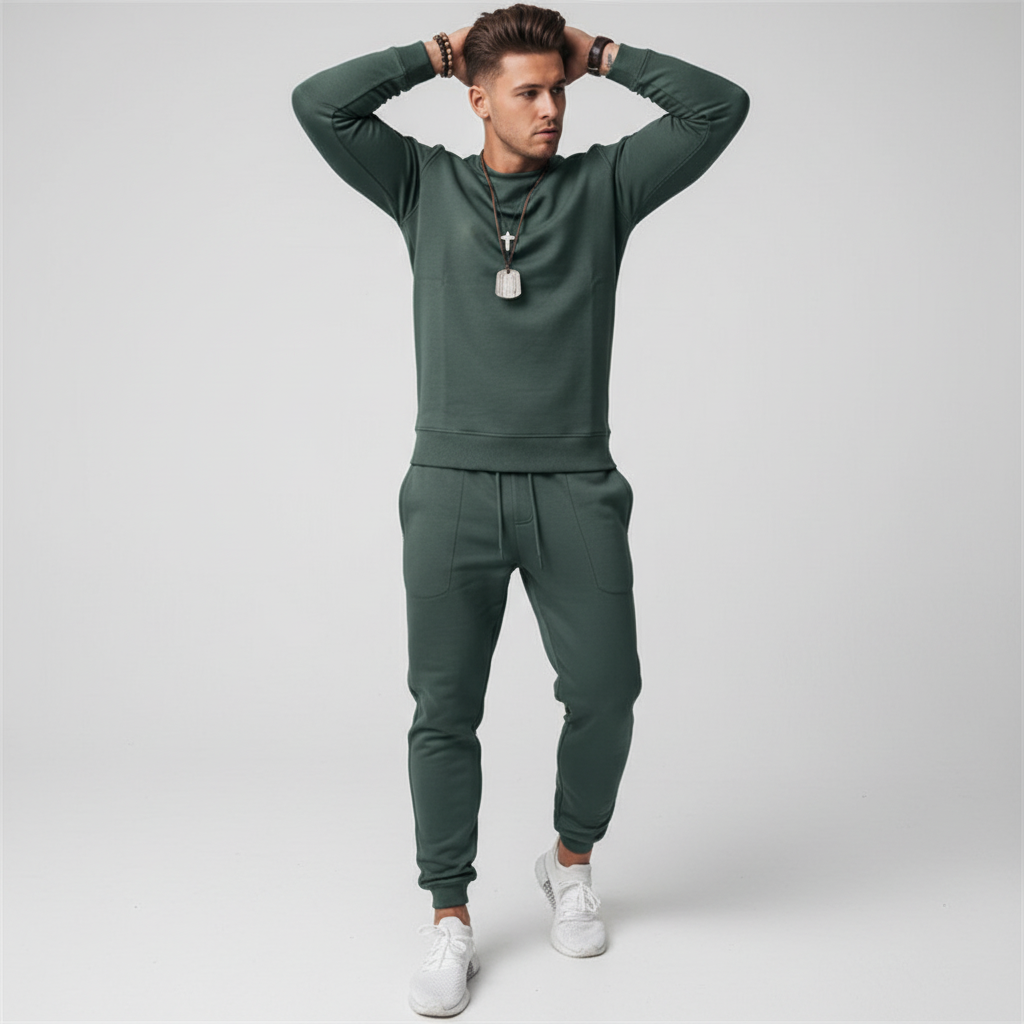 Men's Kirk athletic tracksuit set for ultimate comfort & style. Ideal sportswear & everyday wear.