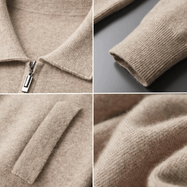 Relaxed fit knitwear: Back view of men's comfortable knit cardigan, a modern casual wear piece for effortless layering.