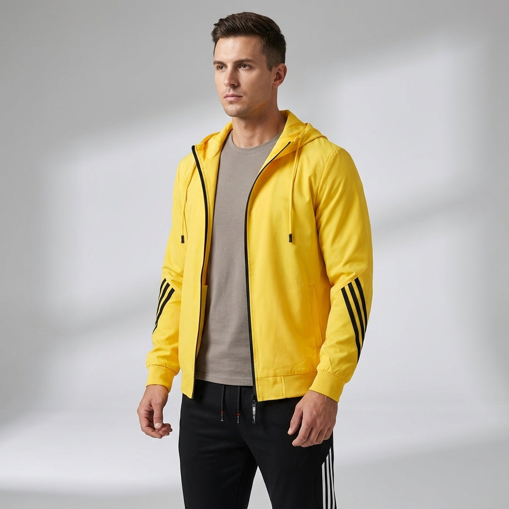 Casual men's sportswear set, a Kyle cotton blend athletic tracksuit in deep blue, ideal for loungewear.