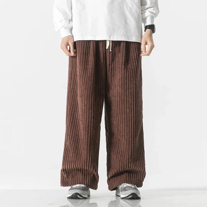 Stylish men's minimalist pants, relaxed fit. Japanese straight leg design for everyday wear & modern fashion.