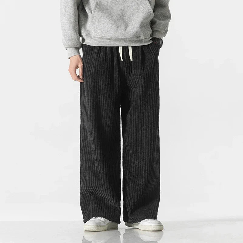 Elevate your everyday with men's Kyoto minimalist relaxed fit pants. Japanese straight leg comfort.