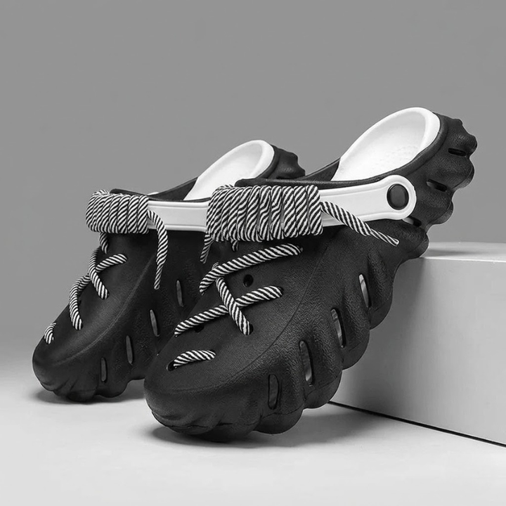 Men's outdoor laced clogs, lightweight and water-friendly for all activities.