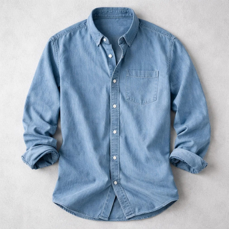Men's Laurent relaxed fit long sleeve button-down shirt for everyday comfort and casual style. Versatile menswear.