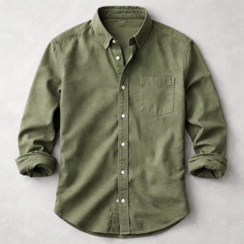 Versatile men's smart casual long sleeve shirt. Relaxed fit button-down, ideal for comfort & everyday wear.