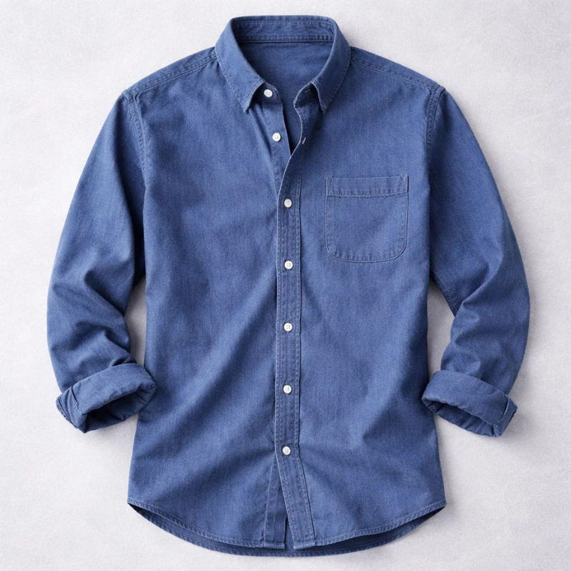 Men's easy care long sleeve relaxed fit shirt. Comfortable button-down for everyday wear & smart casual looks.