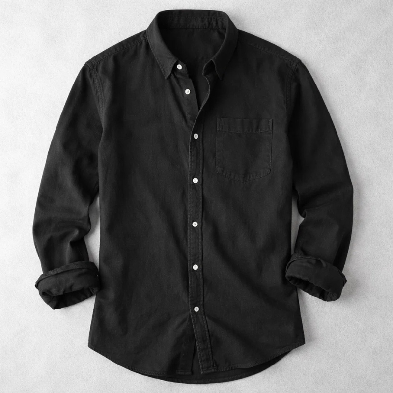 Laurent men's casual long sleeve shirt. Relaxed fit, comfortable button-down, versatile for everyday & smart casual.
