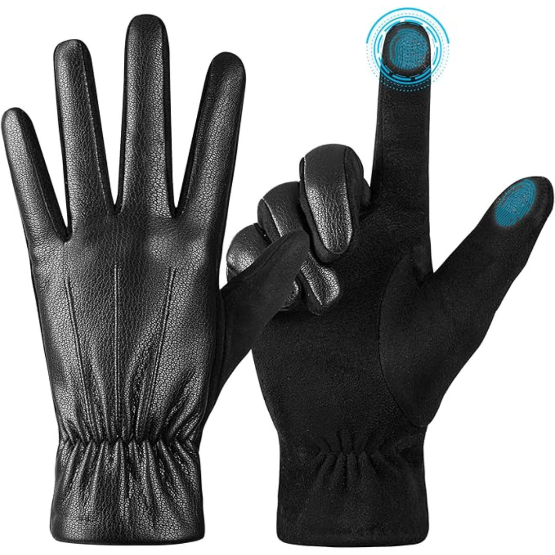 Oliver men's leather winter gloves with touchscreen compatibility