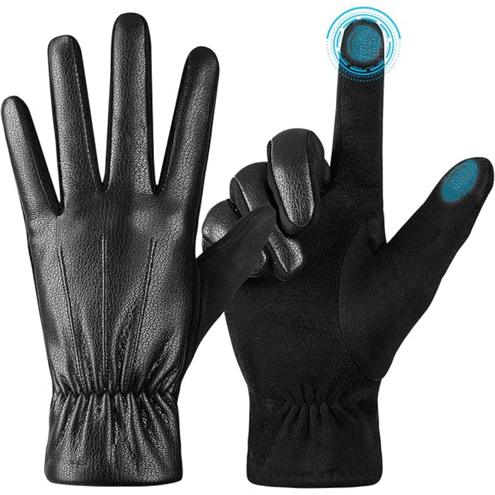 Oliver men's leather winter gloves with touchscreen compatibility