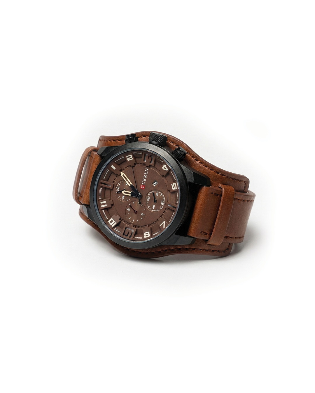 Men's Legacy leather chronograph watch, elegant & classic design, durable wristwear accessory.