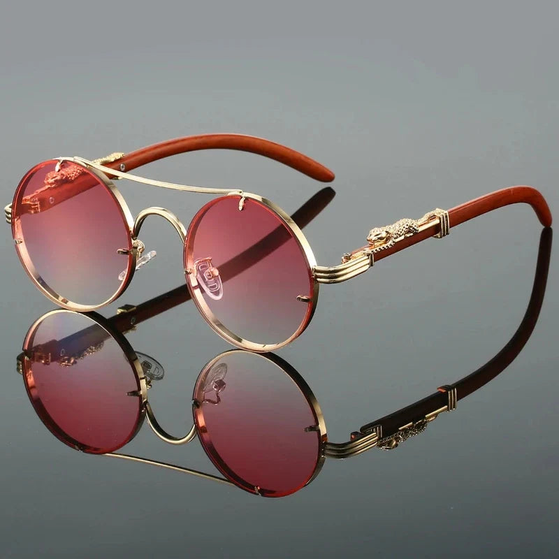 Stylish Legacy men's sunglasses featuring unique wood sides, gradient UV400 lenses, and a comfortable design.