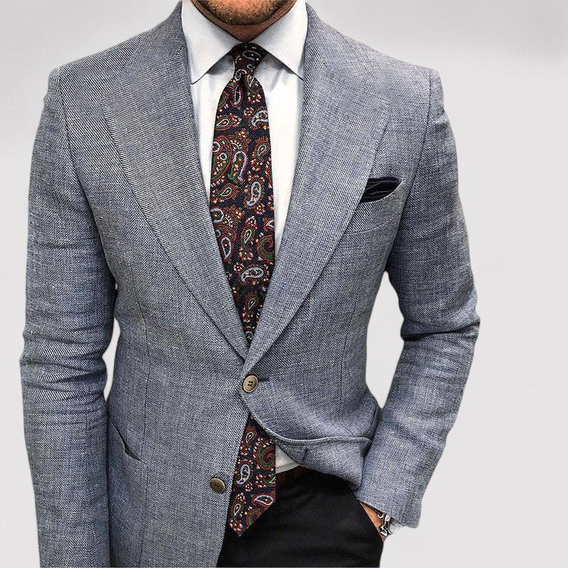 Men's slim fit tailored blazer. Sophisticated jacket for smart-casual, business attire & formal events.