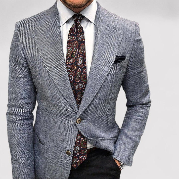 Men's slim fit tailored blazer. Sophisticated jacket for smart-casual, business attire & formal events.