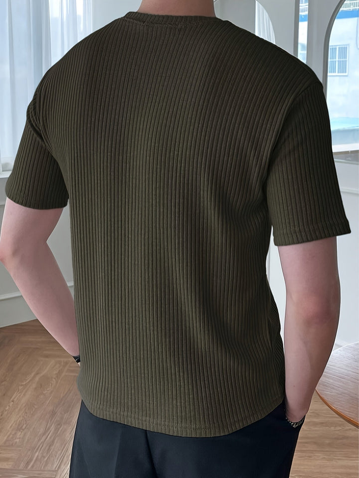 Light green men's short sleeve lightweight t-shirt for cool and comfortable summer casual wear.
