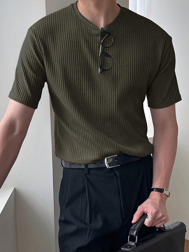 Modern men's light green lightweight t-shirt, a comfortable summer top for casual everyday style.
