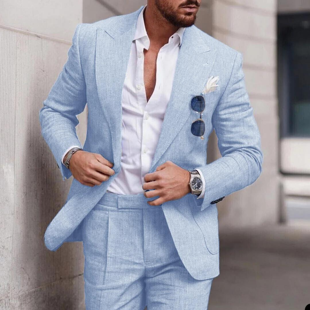 Men's lightweight 2-piece beach suit, perfect for summer casual wear and warm weather resort style.