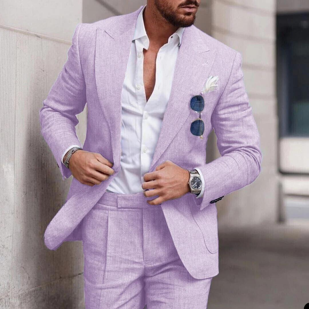 Comfortable men's lightweight 2-piece set, a breezy beach suit for warm weather and relaxed summer style.