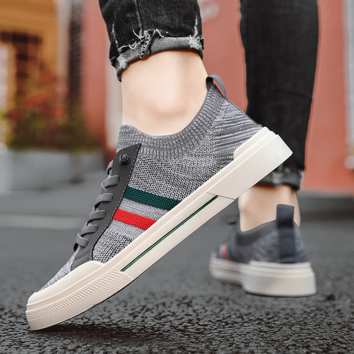 Cushioned sole detail of men's lightweight athletic sneakers, providing superior comfort and impact absorption.