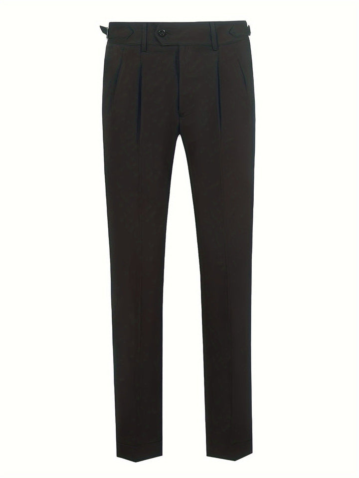 Professional men's black lightweight formal trousers, suitable for business meetings & office environments.