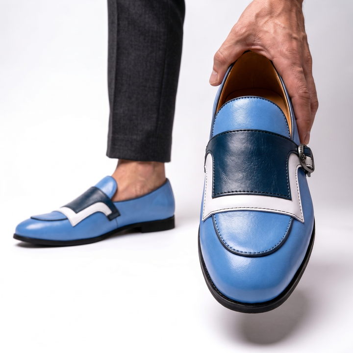 White men's slip-on loafers. Lightweight, comfortable everyday shoes for summer & casual fashion.