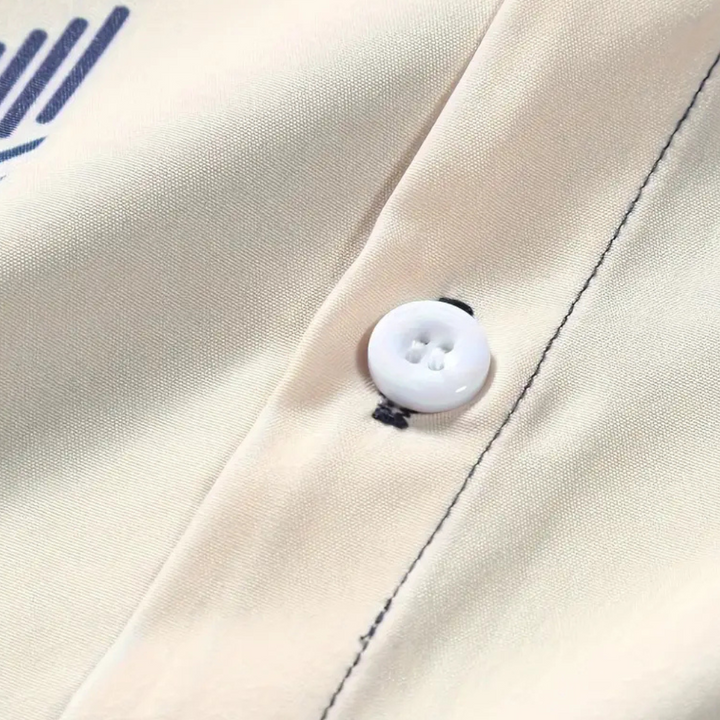 Breathable men's lightweight blue white shirt. Short sleeve button-down for ultimate summer comfort & style.