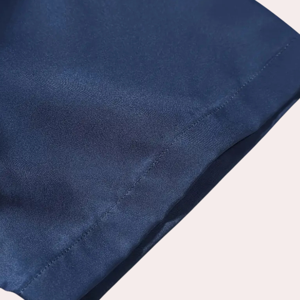 Modern men's blue & white short sleeve shirt. Casual lightweight top for summer fashion & warm weather adventures.