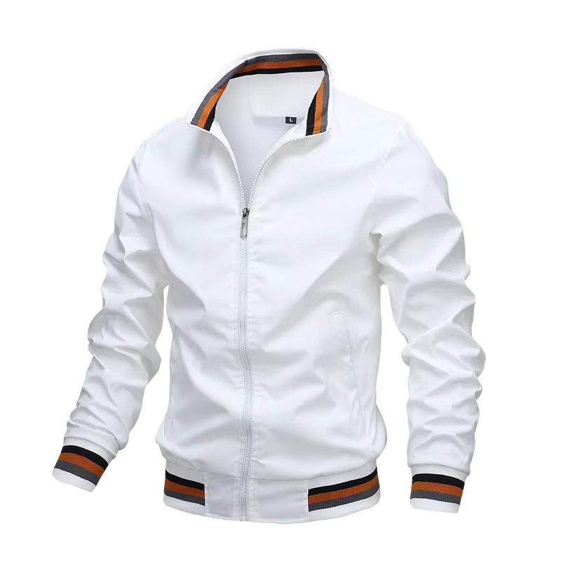 Lightweight men's windbreaker bomber jacket, casual zip-front design for comfortable outdoor wear.