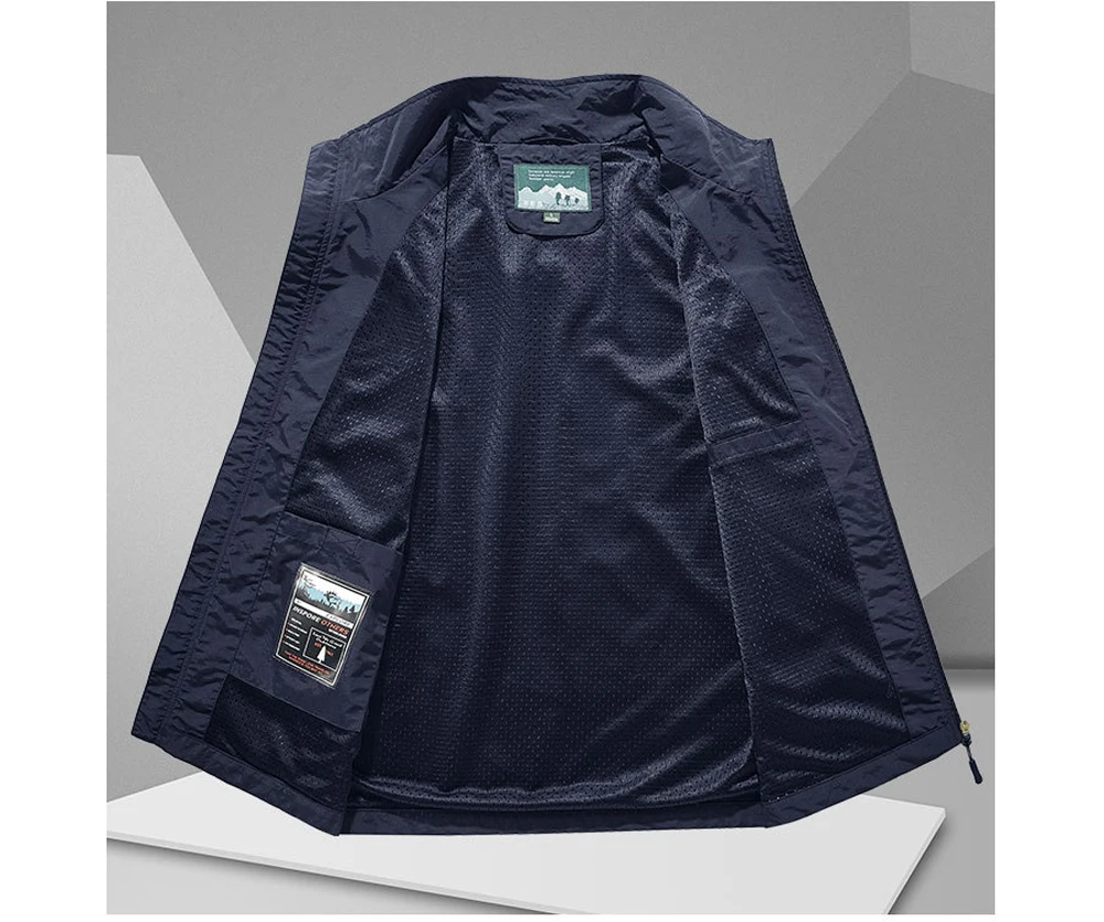 Sleeveless men's mesh vest, quick-dry & breathable, great for outdoor adventures, fishing, travel.