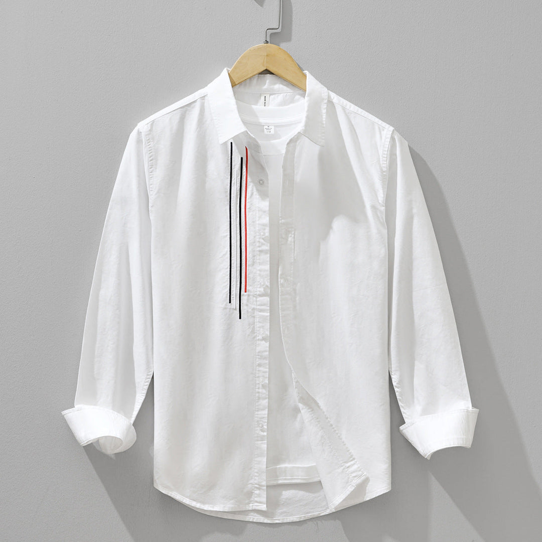 Men's lightweight button-down shirt in a breathable fabric, perfect for smart casual summer style and comfortable everyday wear.