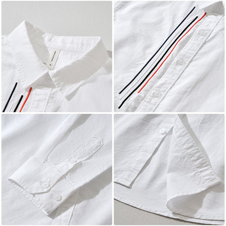 Effortless style with this men's casual button-down shirt, lightweight and breathable for smart casual summer outfits.