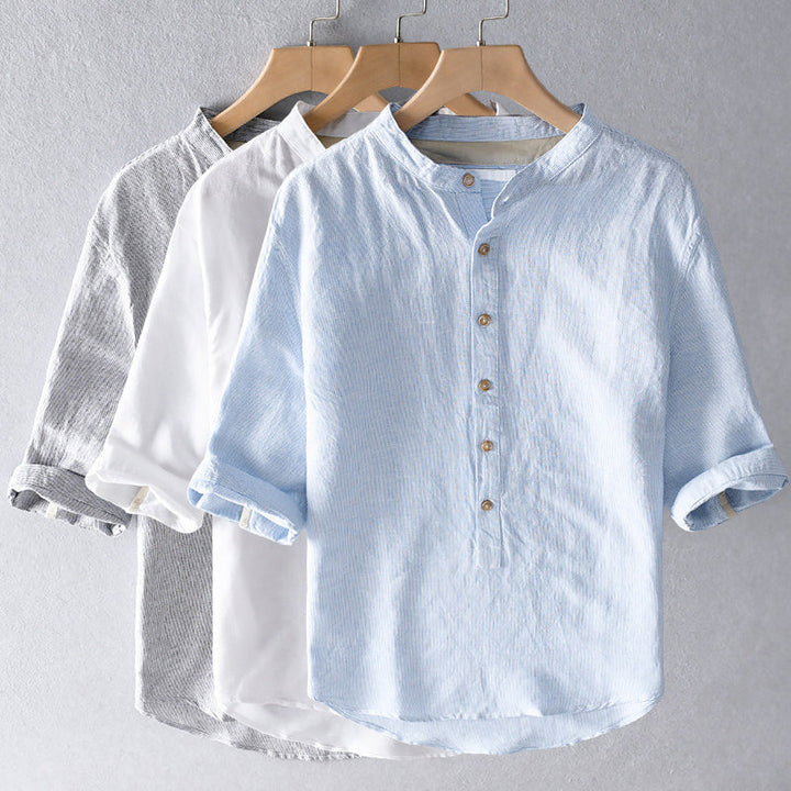 Summer style men's button-down shirt. Lightweight, comfortable, and smart, great for casual or business casual.