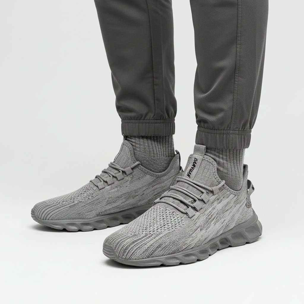 Men's lightweight athletic sneakers, ideal for walking, running, & casual daily use. Flexible and cushioned.