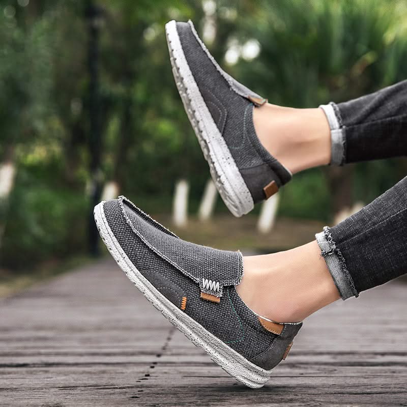 Khaki men's comfort loafers, lightweight slip-on shoes offering ultimate casual wear and everyday style.