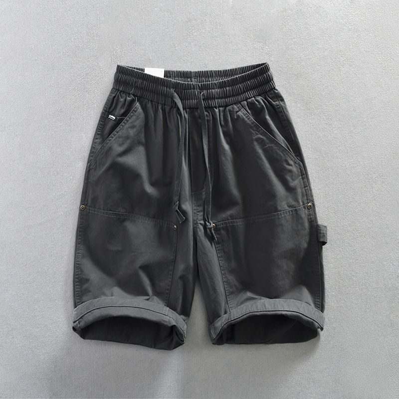 Men's summer comfort shorts with lightweight fabric, elastic waist, drawstring, and patch pockets for casual everyday wear.